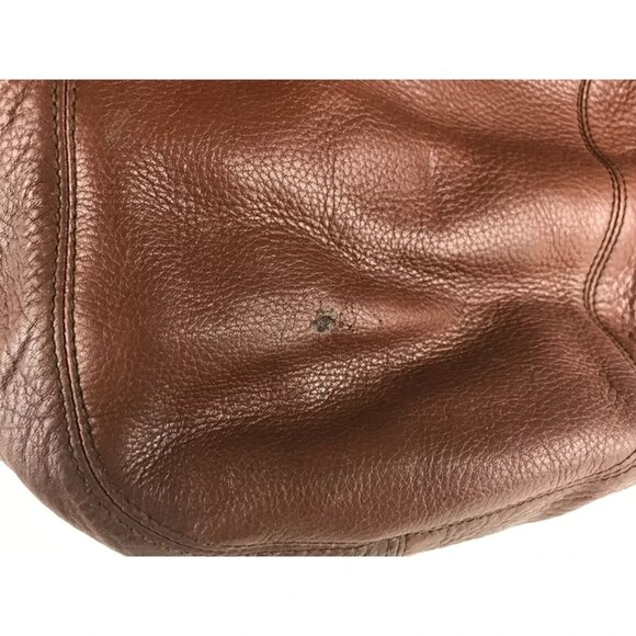 Guess Womens Brown Leather Inner Pockets Adjustable Double Handles Shoulder Bag - Picture 11 of 11